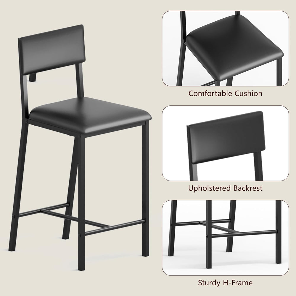 IDEALHOUSE Dining Chairs Set of 2 Upholstered PU Dining Chairs Curved Backres...
