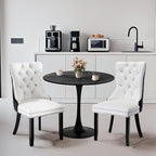SoarFlash Kitchen Table and Chairs for 2, 24" Dining Table Set for 2 with Velvet Upholstered Chairs, 3 Piece Round Kitchen Table Set, Dining Room Table Set for Small Space, Apartment