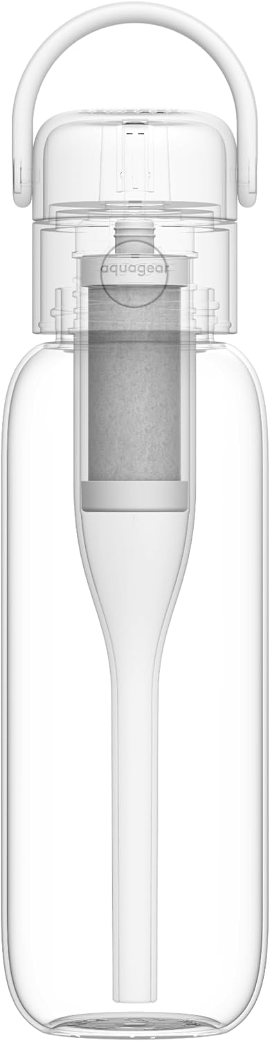 Aquagear Water Filter Bottle BPA-Free, 22oz Capacity, Removes Chlorine, PFOA/...
