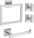 Brushed Nickel Bathroom Hardware Set 4 Pieces, Toilet Paper Holder Set SUS304 Stainless Steel Bath Hand Towel Ring for Bathroom Hardware Accessories Set Wall Mounted