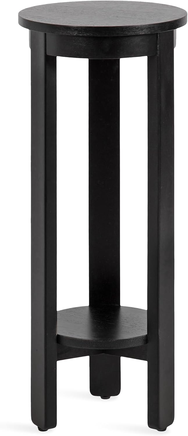 Kate and Laurel Foxford Modern Tiered Round Drink Table, 12 x 12 x 30, Black,...