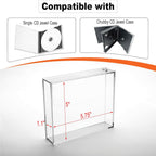 CD Jewel Case Holder for Single and Chubby CD Box Wall Mount Protector Case Holder Display Frame Shelf-5.75X5X1.1 inches (Large)