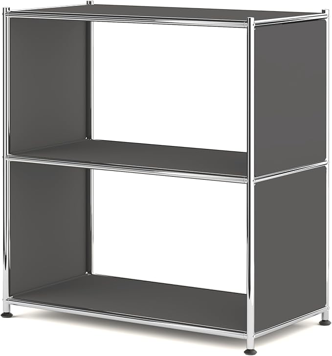 32-Inch 2-Tier Metal Bookcase, Open Shelf Storage Organizer for Living Room, ...
