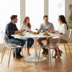 Clear Acrylic Dining Chairs Set of 6, Armless Modern Side Chairs with Transparent Seat, Ergonomic Backrest and Chrome Metal Legs, Kitchen Chairs for Dining Room, Living Room