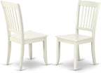 East West Furniture AMDA3-LWH-W 3 Piece Dinette Set for Small Spaces Contains a Round Kitchen Table with Pedestal and 2 Dining Chairs, 36x36 Inch, Linen White
