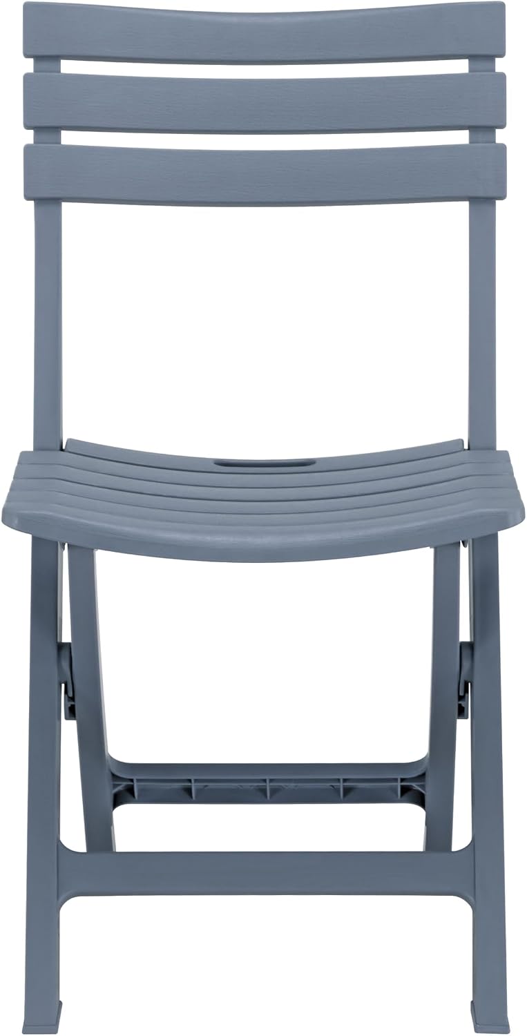 3 Piece Outdoor Bistro Set, Round Folding Patio Table and 2 Chairs, Blue