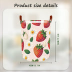 Laundry Baskets 15.7x19.7 Inch Large Strawberry Daisy Design Collapsible Laundry Hamper with Handles Oxford Fabric Clothes Storage Bin Foldable Dirty Clothes Organizer for Bedroom Bathroom Dorm