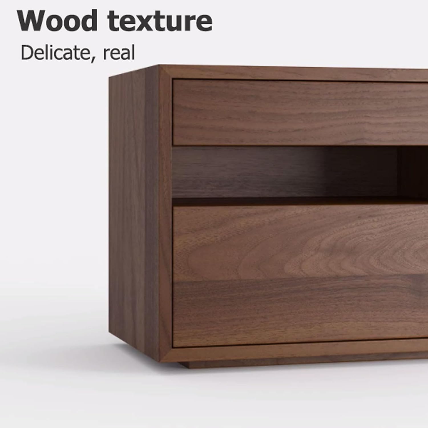 SOBOUR Rectangular Wood Night Stand for Bedroom Storage Bedside Table with 2 Drawers Minimalist Side Table for Living Room Dresser Nightstands Slim Nightstand