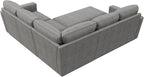HONBAY Modular Sectional Sleeper Sofa with Pull Out Bed, Chenille L Shaped Couch with Storage Seats, Convertible Sectional Couches for Living Room, Warm Grey