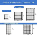 Metal Grid 14"x14" Wire Cube Storage - 30 - Cube Modular Shelving Unit, Stackable Bookcase for Office, Bedroom & Living Room