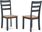 Signature Design by Ashley Gesthaven Solid Wood Frame Dining Chair, Set of 2, Blue/Natural