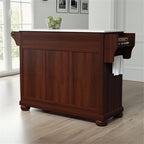 Pemberly Row Transitional Wood/Granite Kitchen Island in Mahogany