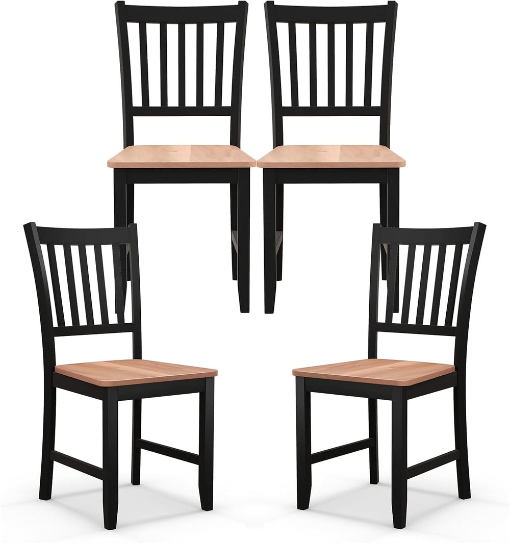 POWERSTONE Dining Chairs Set of 4, Wooden Windsor Kitchen Chair with Large Se...