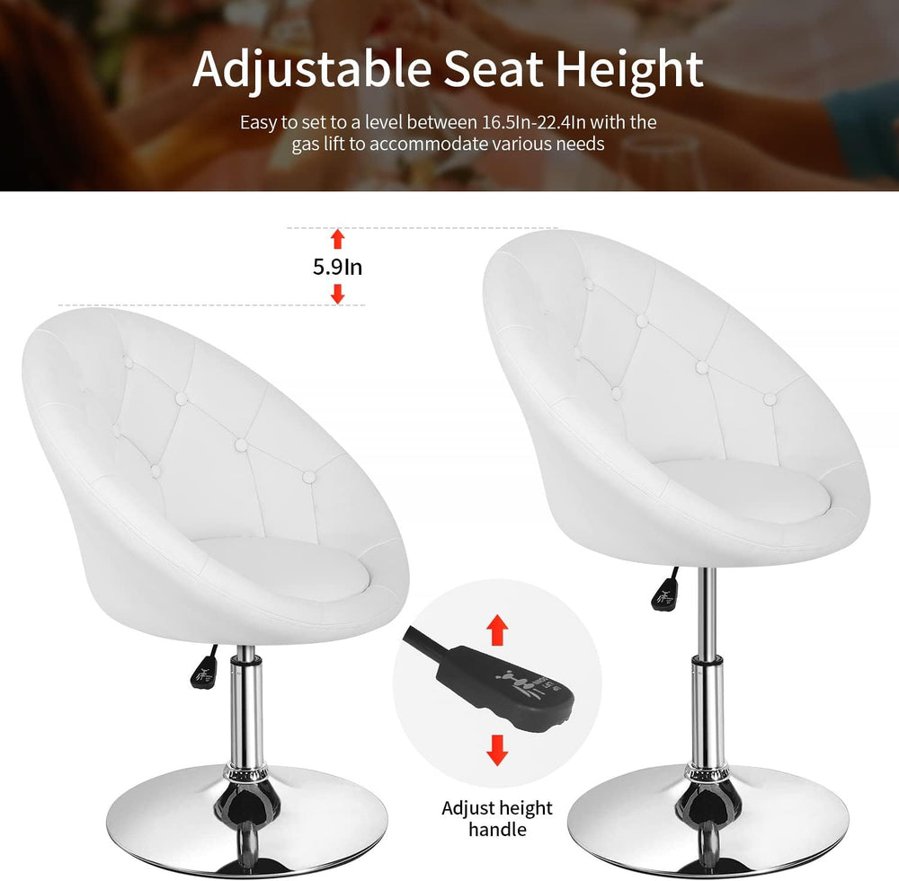 PayLessHere Living Room Vanity Chair Makeup Chair Swivel Accent Chair Round B...