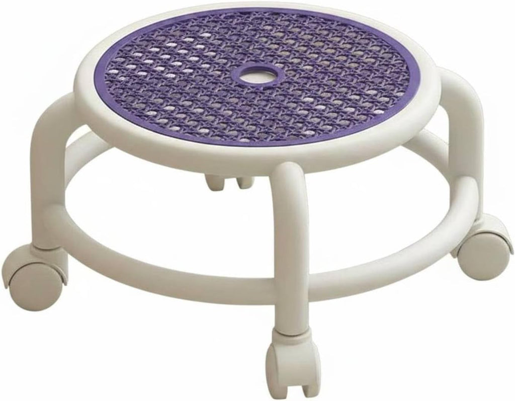 Children Rotating Rolling Stool Swivel Chair Low Profile Construction Smooth Wheels Suitable for bedrooms Play Areas Dorm Rooms Small Living Areas, Lavender Purple