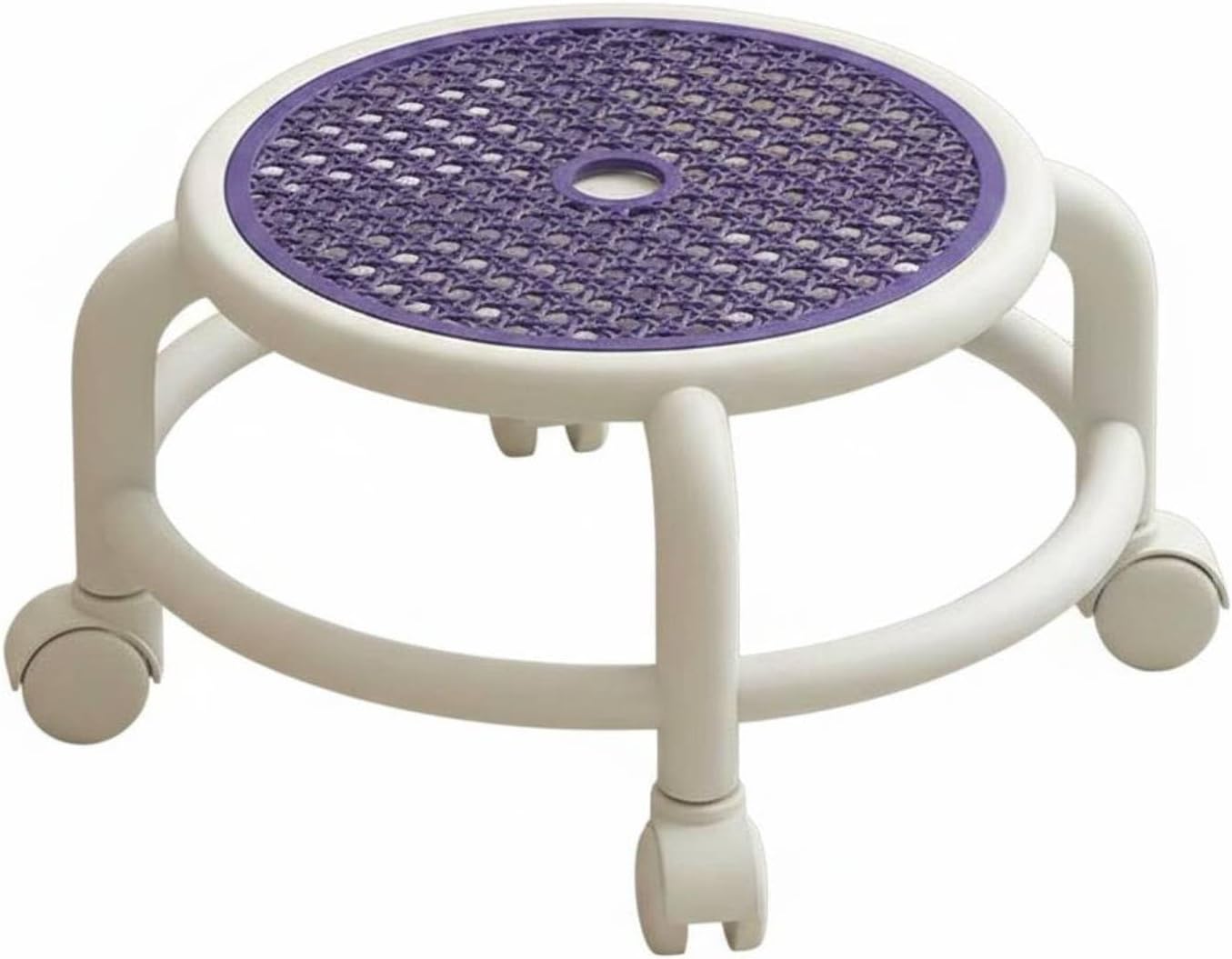 Children Rotating Rolling Stool Swivel Chair Low Profile Construction Smooth Wheels Suitable for bedrooms Play Areas Dorm Rooms Small Living Areas, Lavender Purple