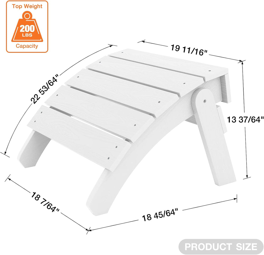 YEFU Adirondack Ottoman Set of 2, Patio Foot Rest, Adirondack Foot Rest, Fold...