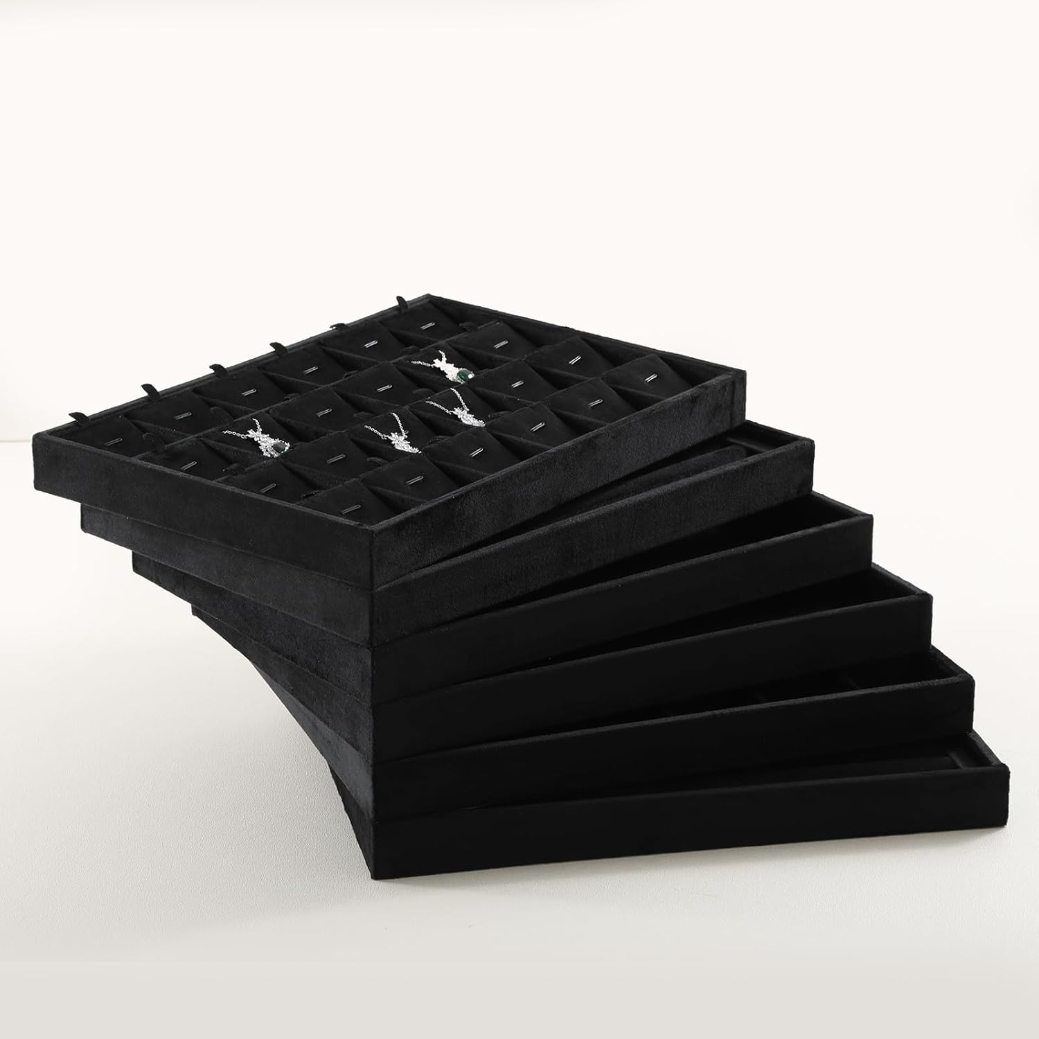 Necklace Holder Organizer, Velvet Jewelry Trays,Premium Necklace Case,Luxury Jewelry Displays,Black Bracelet Organizer