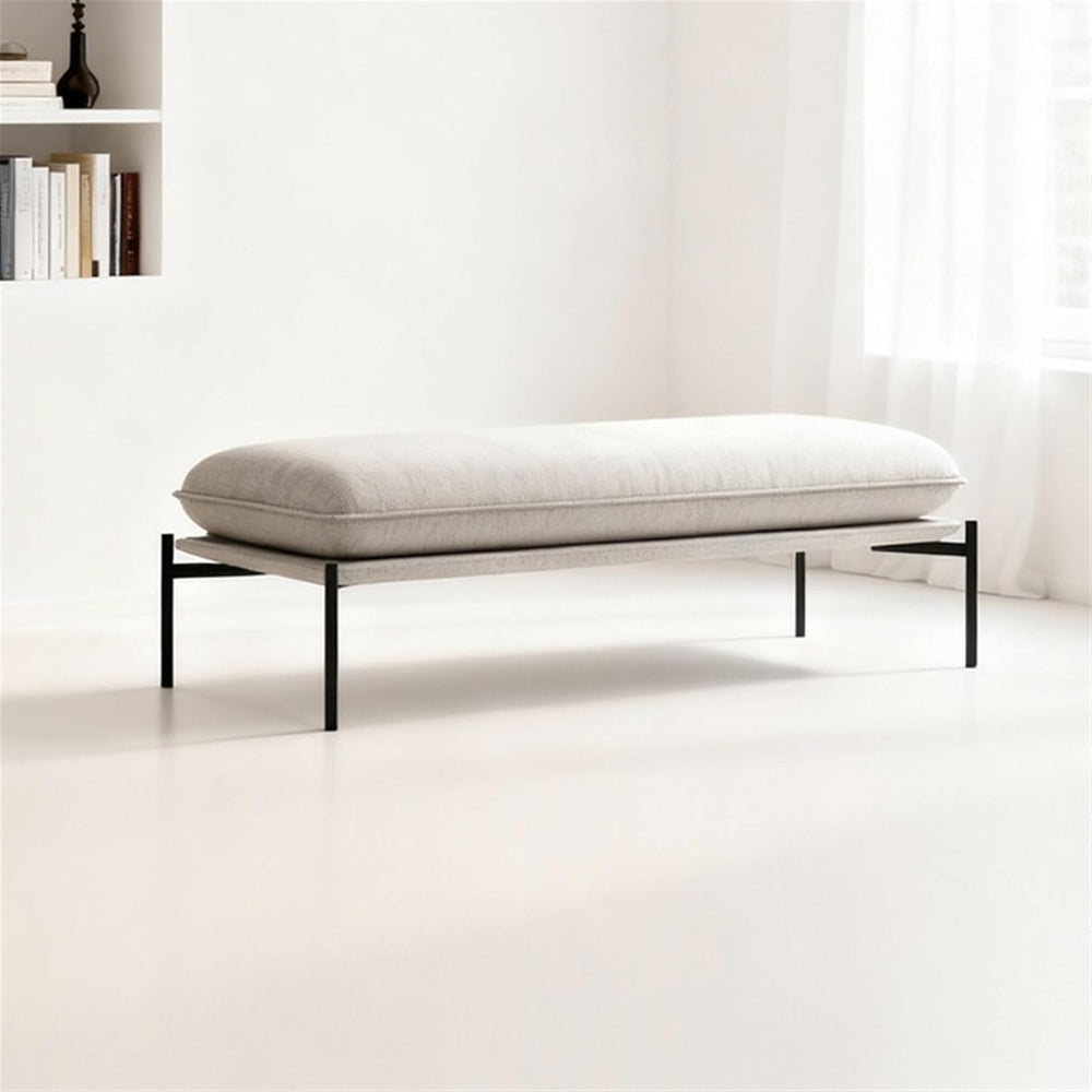 Modern Stainless Steel Bed end Bench Bedroom Rest Clothing Store Entryway(Med...