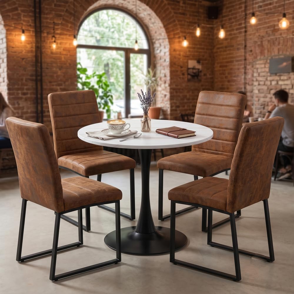 Round Dining Table Set for Apartment Living Space-Saving Design for Multiple ...