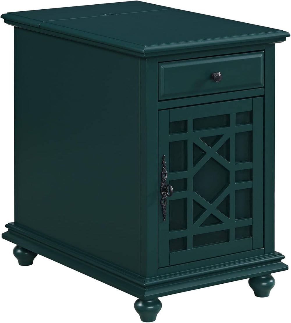 Martin Svensson Home Elegant Chairside End Table with Power — 24″W x 16″D x 2...