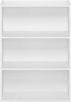 Furinno PASIR Book Shelf, 3-Tier Bookshelf, Storage Shelves Bookcase, 9.7 x 23.7 x 31.5, for Living Room, Bedroom, Home Office, Plain White