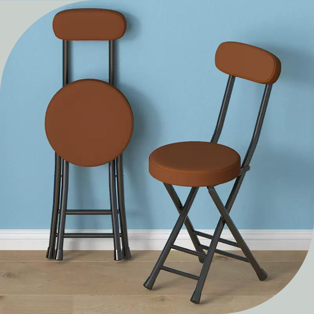 18inch Counter Height Folding Stools for Adults, Cushioned Padded Folding Bar...