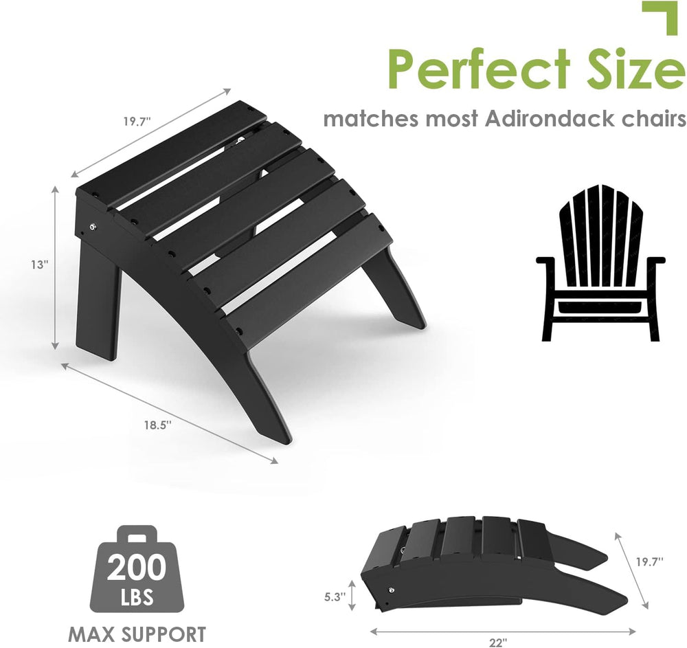 GREENVINES Adirondack-Ottoman | Set of 2 | HDPE Plastic | Outdoor Footrest | ...