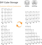 AWTATOS Cube Storage Organizer Storage 12 Cube Bookshelf DIY Plastic Closet Storage Shelves with Wooden Mallet, Ideal Storage Solution for Home, Bedroom, Translucent White
