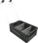 SIDIO Weather Resistant Stackable Storage Bins for Organization - Half-Size Plastic Bin with Dividers for Garage Organization, Home Storage - Heavy Duty Organizer Box (Stealth)