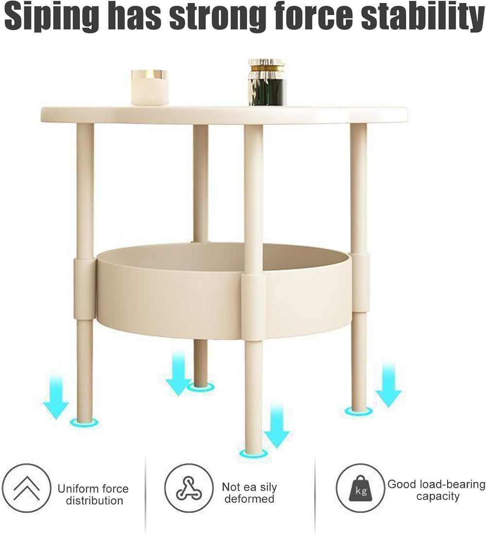 Petal-Shaped Side Table Living Room, 2-Tier Storage Small Coffee Table 15.35”...