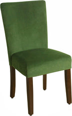 HomePop Parsons Classic Upholstered Accent Dining Chair, Set of 2, Dark Green Velvet