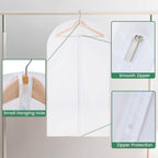 Carbrea 6 Pack Translucent Garment Bags for Hanging Clohes - 24" x 42" | Thick PEVA Materials, Smooth Zipper, with Zipper Protection, Breathable, Washable, Reusable, for Closet Storage, Travel Use