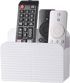 LINFIDITE Adhesive TV Remote Control Holder Wall Mount TV Remote Holder For Bedside Wall Remote Control Caddy Storage Organizer Stand Box （For 2 Or 4 Remote Controls –Whtie – Quantity 1）