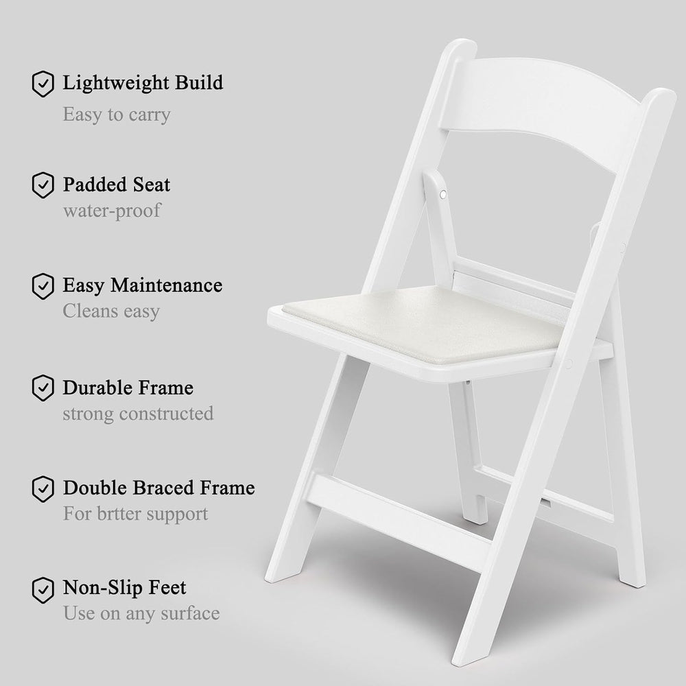 Nazhura Garden and Patio Folding Chair Set of 4 for Events and Wedding, Light...