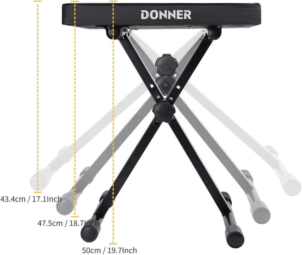 Donner Piano Bench, Adjustable Keyboard Bench Portable Stool Collapsible Chai...