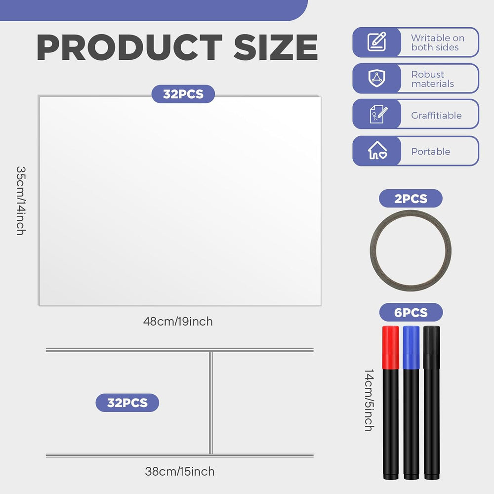 Teling 32 Pack Blank Yard Signs with Metal Stakes 19 x 14 Inch Double Sided C...