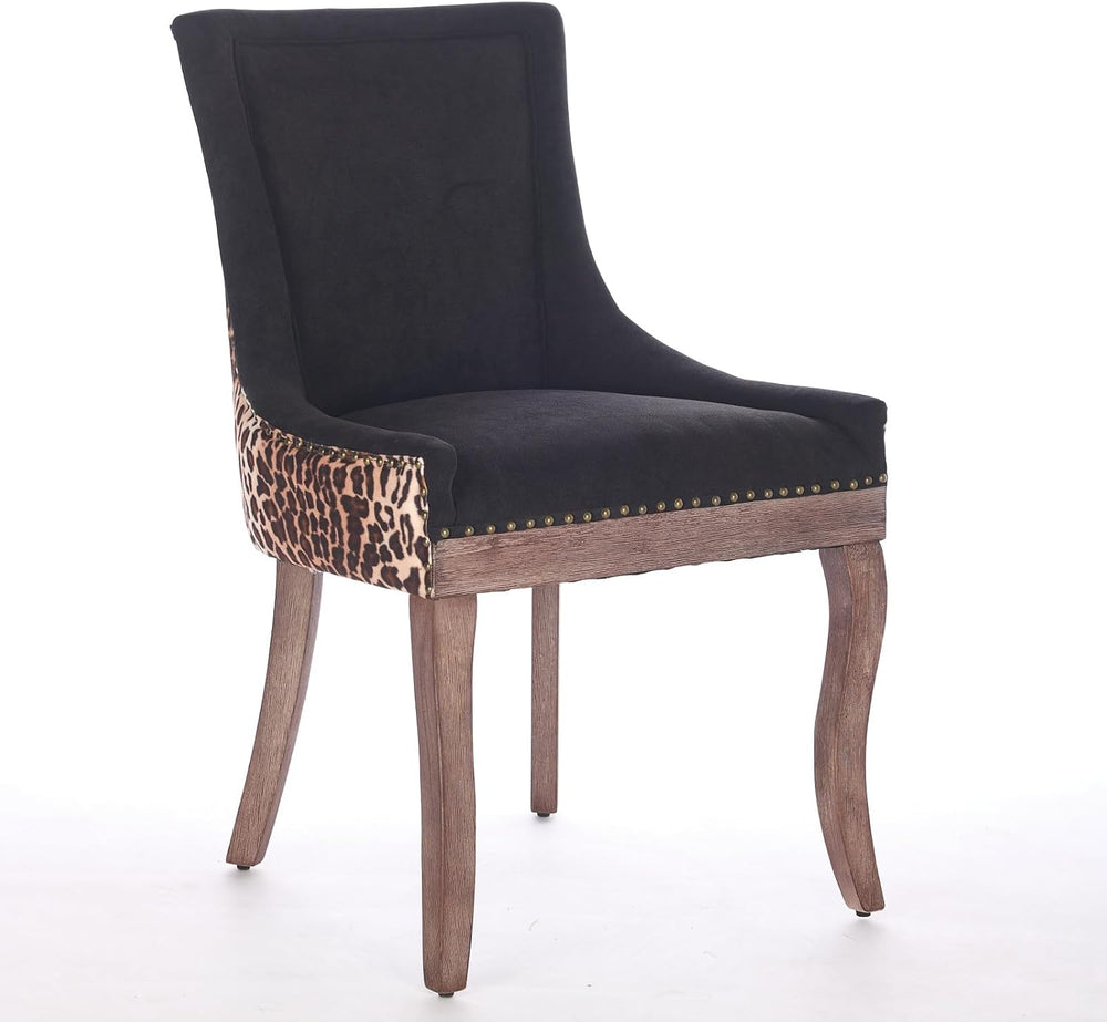 LKTART Upholstered Dining Chairs Set of 2, Solid Wood Kitchen Dining Room Cha...