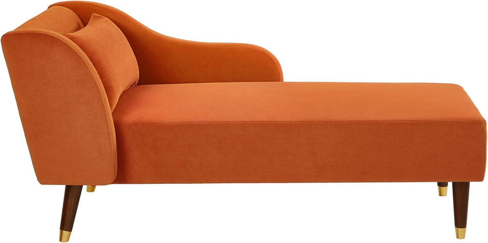 Bellemave Chaise Lounge Indoor, Velvet Upholstered Lounge Chair with Pillow, ...