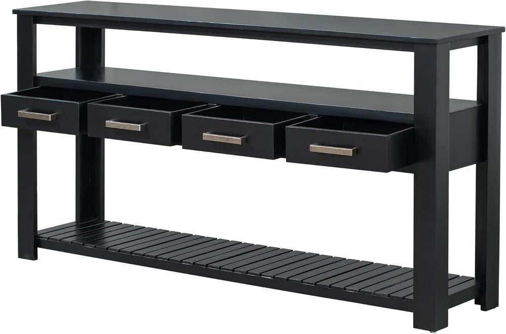 LKTART Console Table for Entryway with 4 Drawers,61.5'' Long Sofa Tab...