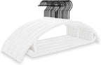 MIZGI Premium Velvet Hangers 50 Pack Heavyduty- Non Slip No Shoulder Bump Suit Hanger - Black Hooks,Space Saving Clothes Rounded Shape for Coat,Sweater,Jackets,Pants