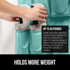 GORILLA GRIP Over the Door Shoe Organizer, 24 Large Breathable Mesh Pockets, Space Saving Hanging Storage Holder, Closet Rack Hanger Holds Up to 40 lbs, Hangs on Closets, Shoes, Accessories, Turquoise