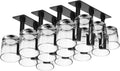 4 Pcs Wine Glass Rack, Under Cabinet Stemware Organizer, Inverted Hanging Draining Dustproof Plastic Cup Storage Holder with Mounting Screws & Glue, Ideal for Kitchen, Bar and Dining Room (Black)