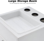 BarberPub Salon Storage Cabinet Beauty Locker Hair Dryer Holder Stylist Spa Equipment with Drawer 2035 (White)