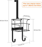 ORLESS Over The Door/Wall Mount Ironing Board Hanger, Laundry Room Iron and Ironing Board Caddy Storage Holder, Black