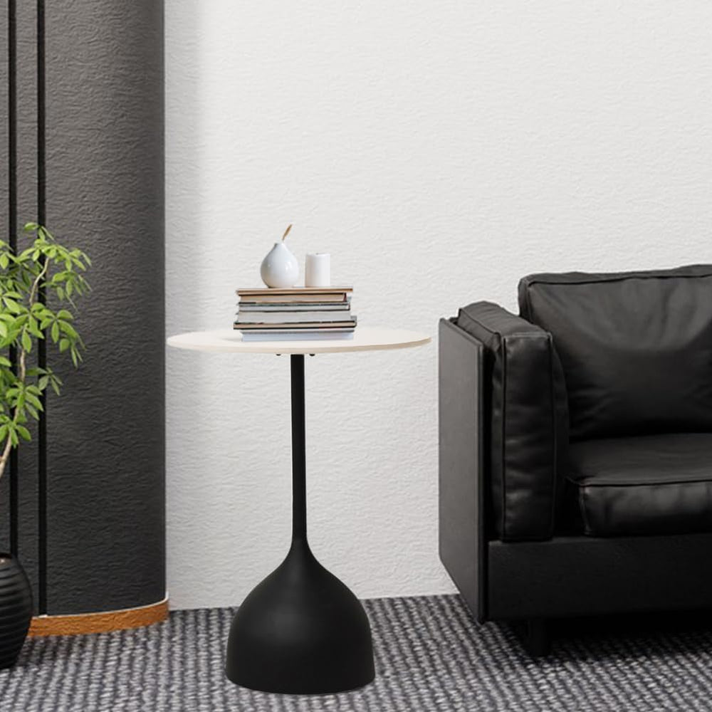 Side Table with Marble Top Metal End Table Modern Sofa Side End Table Outdoor...