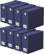 SpaceAid 8 Pack Bed Sheet Organizers and Storage, Foldable Sheet Organizer for Linen Closet, Sheets Set Folder Keeper with Window XL (Queen & King Size) Bedding Container (Navy Blue, 8 Pack)