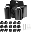 Verdenu 15 Pack Broom Holder Wall Mount, Mop and Broom Holder Wall Mount, Stainless Steel Command Mop Hanger with Screws, Garden Tool Storage Organizer for Kitchen, Home, Bathroom, Garage, Black