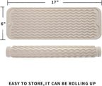 Silicone Dish Drying Mat for Multiple Usage,Easy clean,Eco-friendly,Heat-resistant Silicone Mat for Kitchen Counter,Sink,Bar,Bottle,or Cup Tapioca M 17 inches x 6 inches
