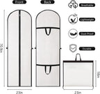 2 Pack Garment Bags for Travel, 71" Hanging Dress Bags Waterproof Suit Bag for Gowns Dresses Long Garment, Foldable & Portable Garment Bag